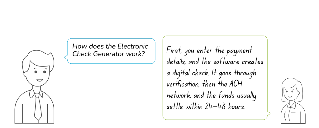 How does the Electronic Check Generator work?